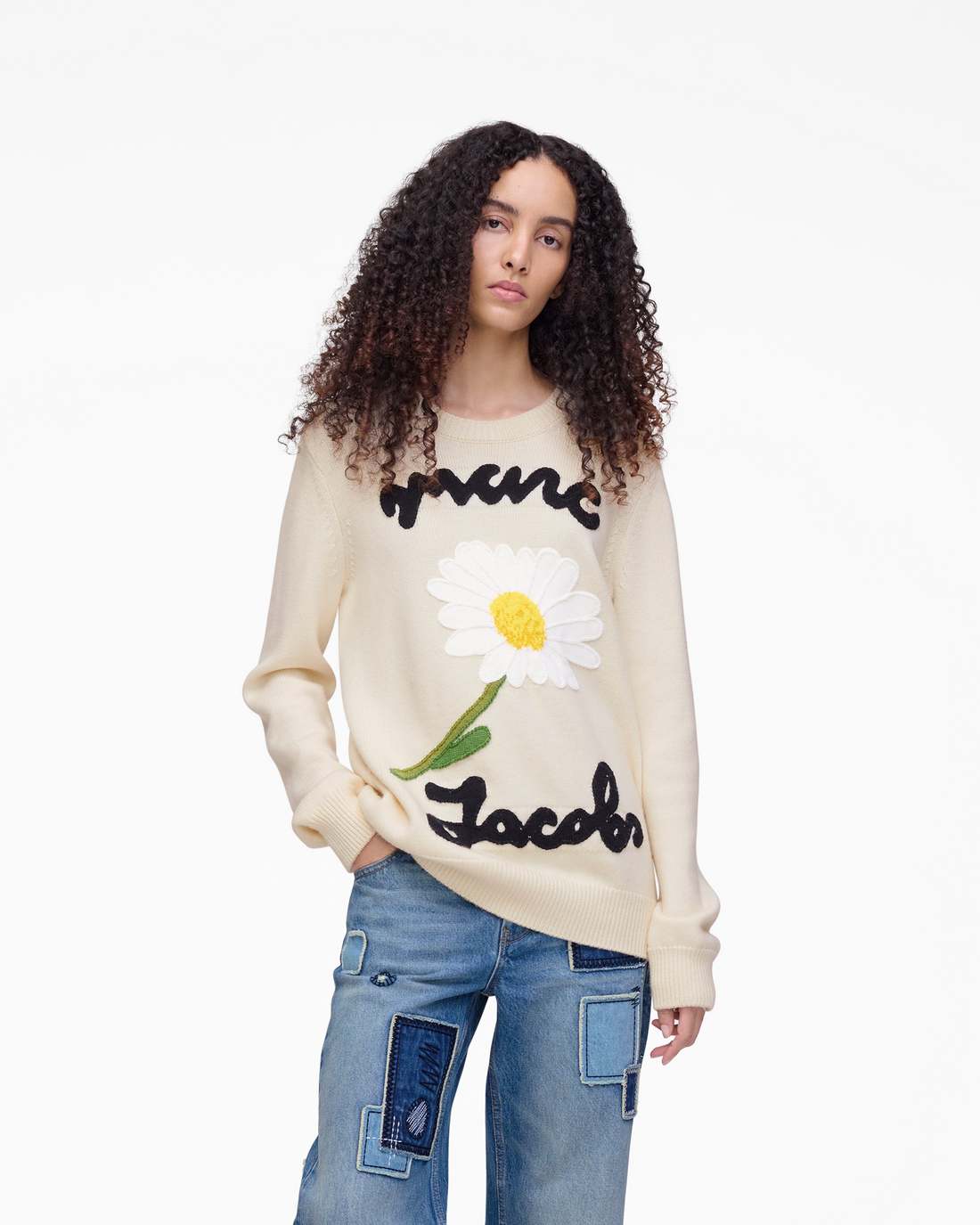 Marc Is Joy Jacquard Crewneck Ivory - Marc Jacobs Signature