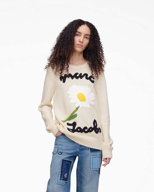 Marc Is Joy Jacquard Crewneck Ivory - Marc Jacobs Signature