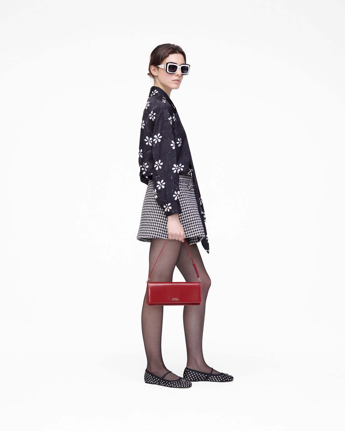 Trompe L'Oeil Eyelet Bow Blouse Black/White - Marc Jacobs Premium