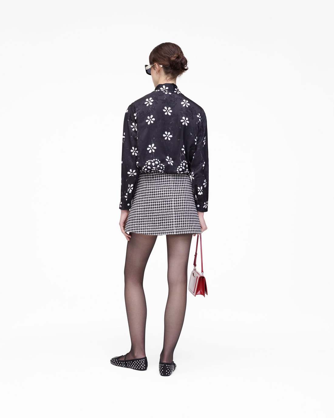 Trompe L'Oeil Eyelet Bow Blouse Black/White - Marc Jacobs Premium