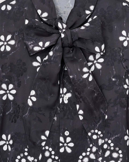 Trompe L'Oeil Eyelet Bow Blouse Black/White - Marc Jacobs Premium