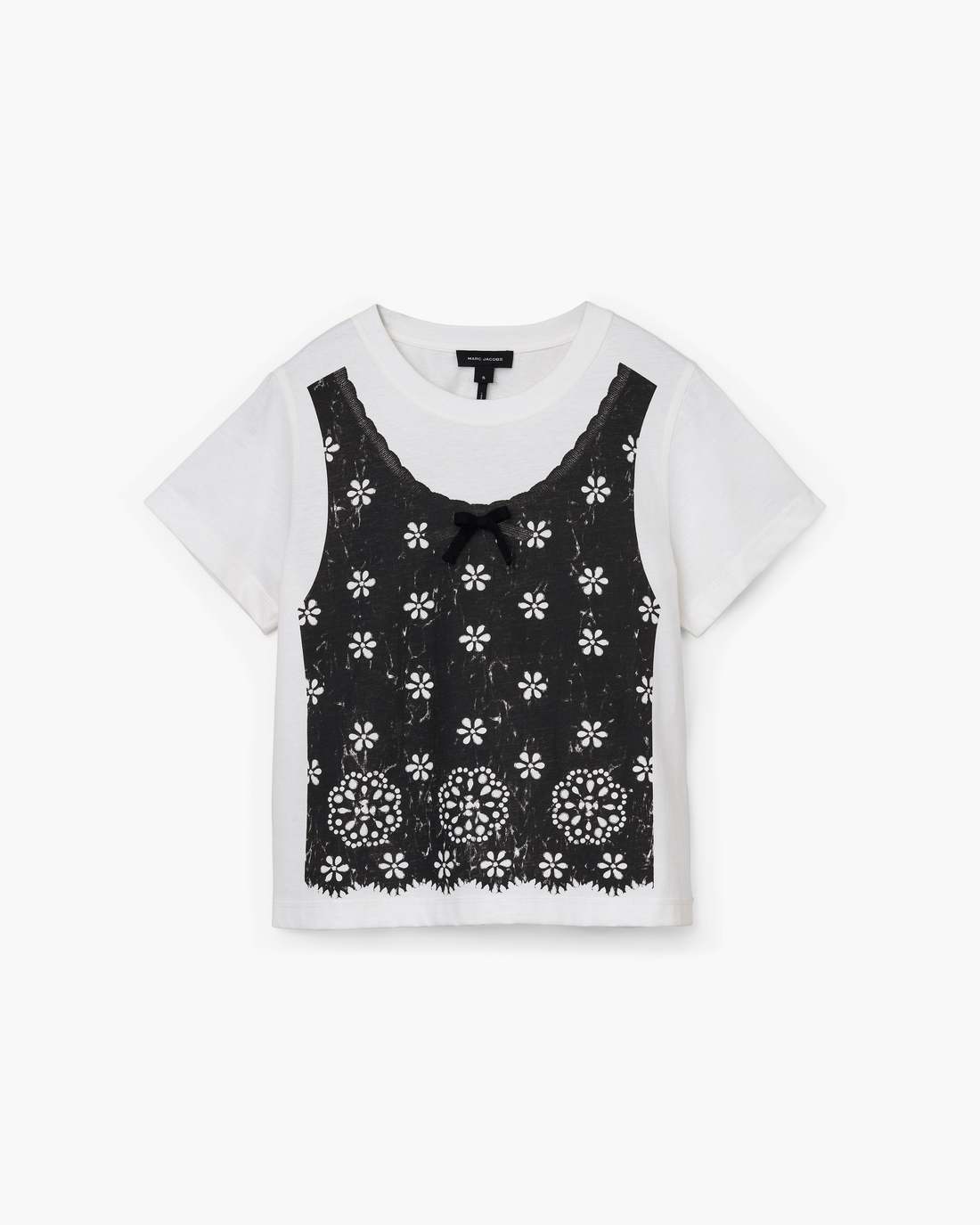 Trompe L'Oeil Eyelet Slim Tee White Multi - Marc Jacobs New