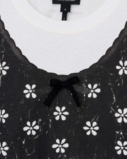 Trompe L'Oeil Eyelet Slim Tee White Multi - Marc Jacobs New