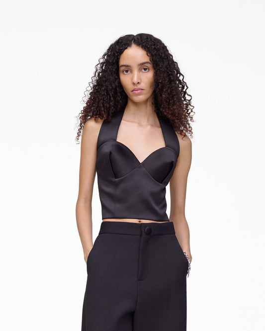 Sculpted Satin Halter Top Black - Marc Jacobs Featured