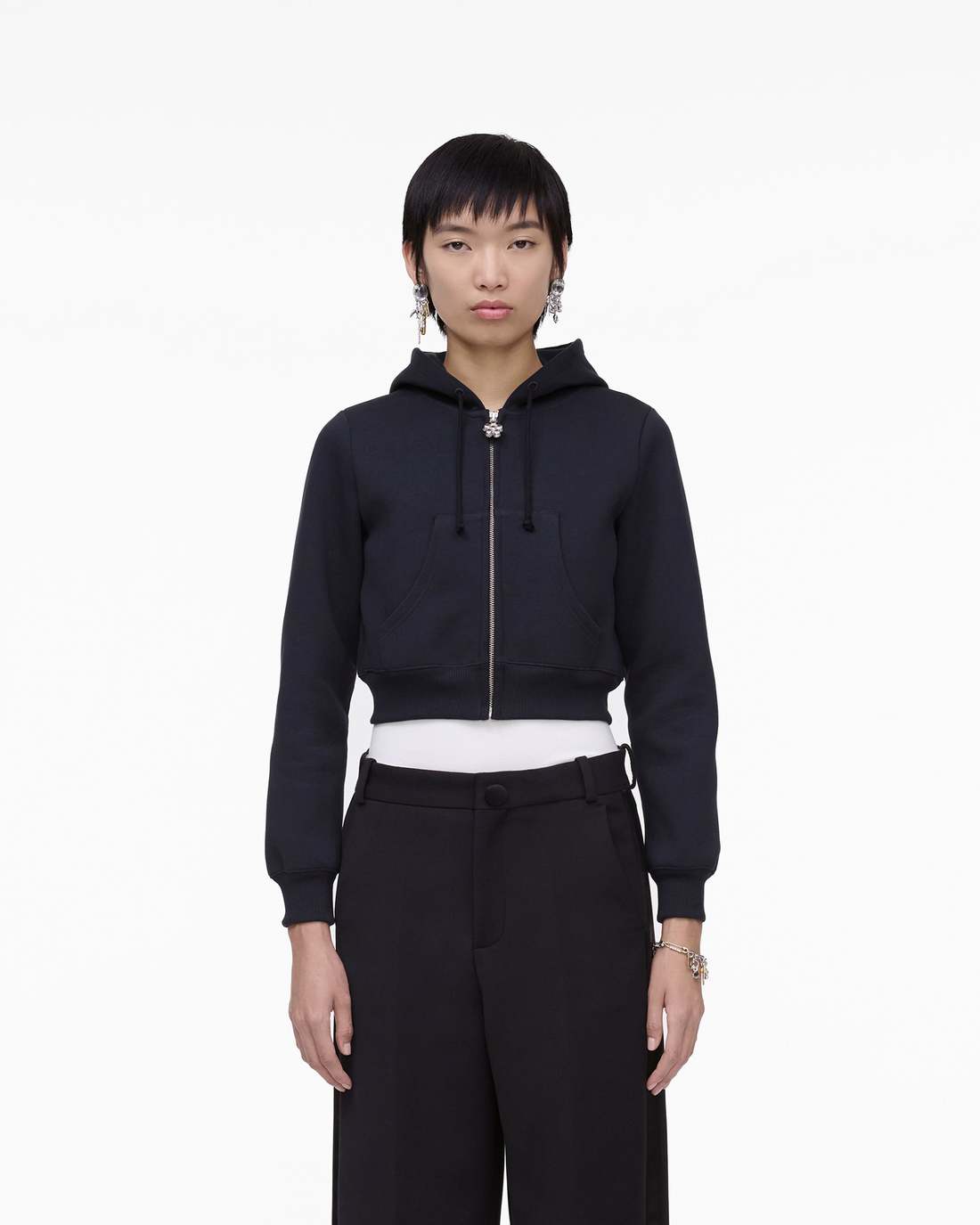 Charm Cropped Hoodie Black - Marc Jacobs Popular