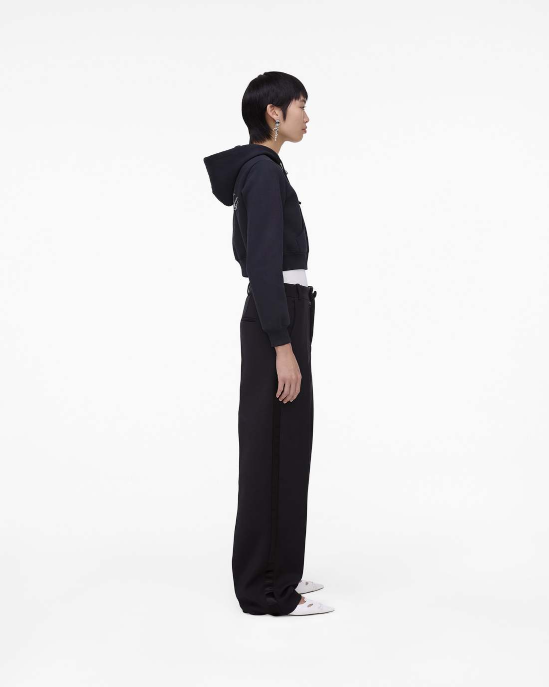 Charm Cropped Hoodie Black - Marc Jacobs Popular