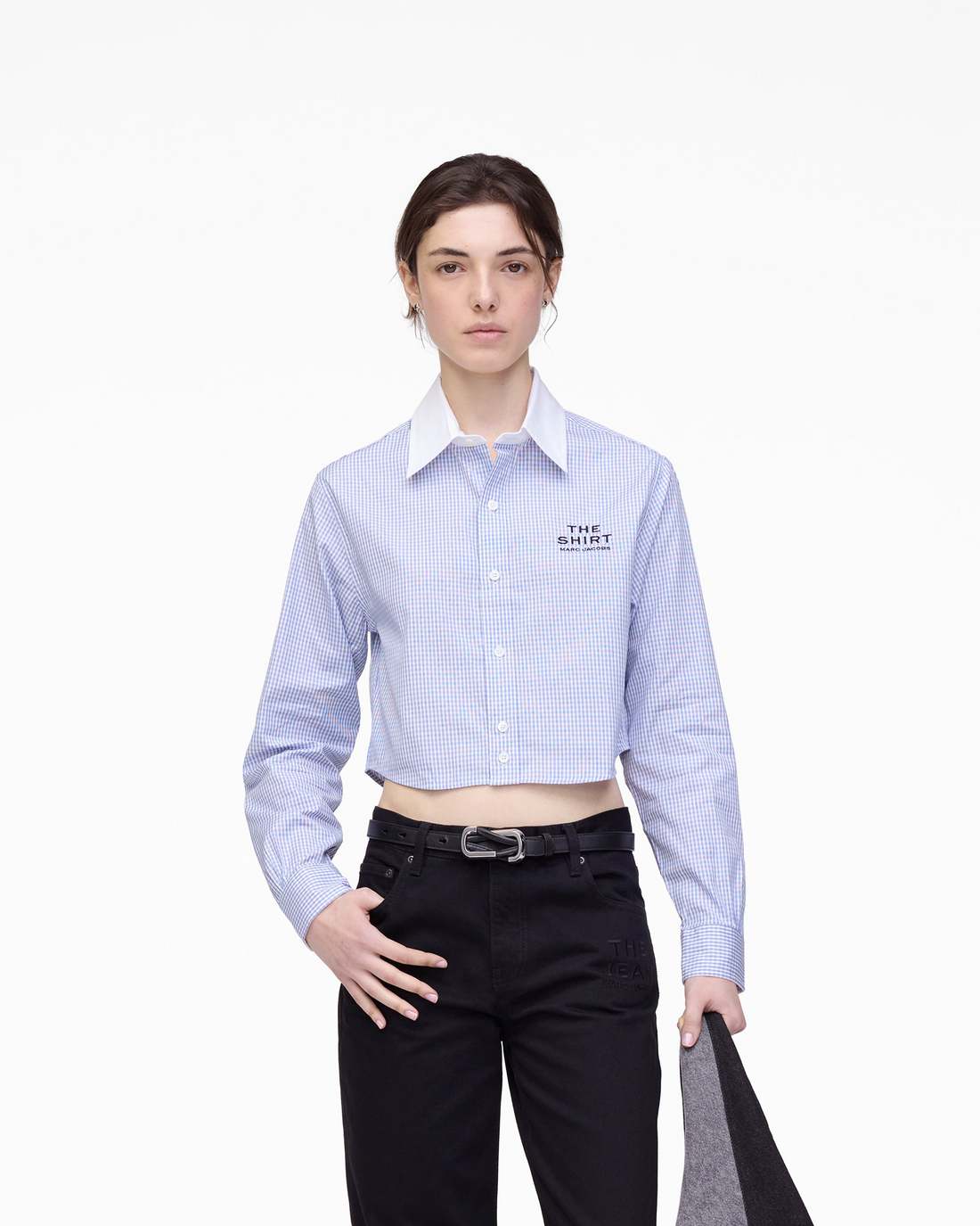 The Cropped Femme Shirt Blue Multi - Marc Jacobs Trending