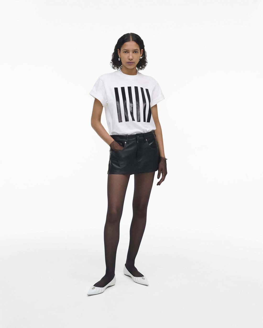 The Stripe Box Tee White - Marc Jacobs Popular