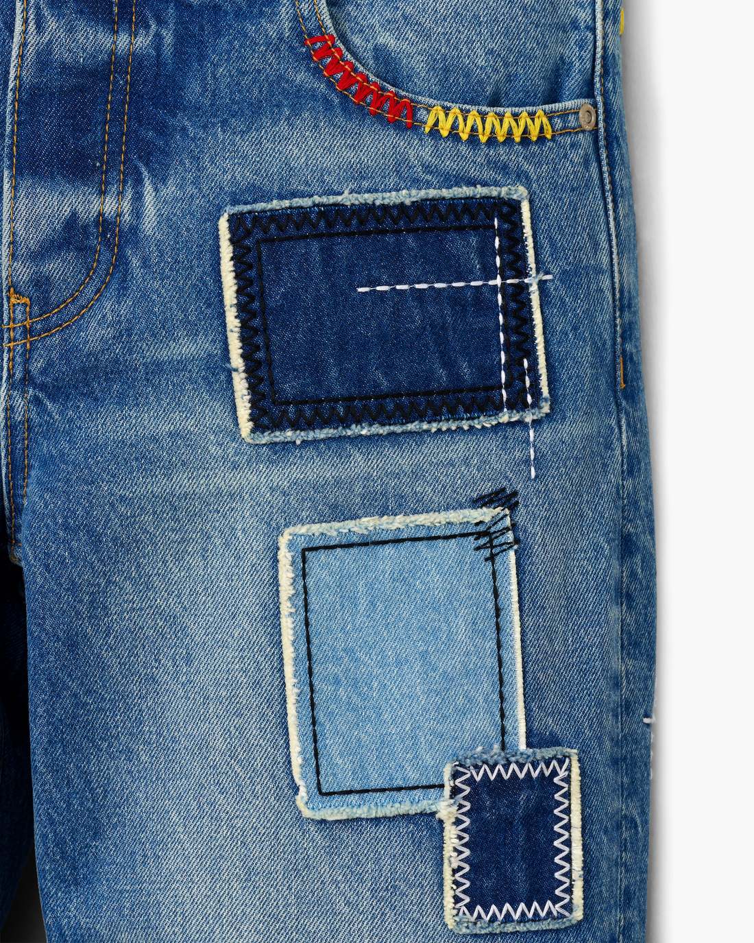 Patchwork Straight Jean Bright Indigo - Marc Jacobs Premium