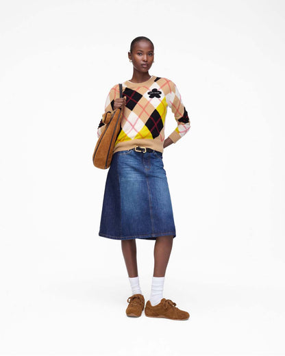 Two Tone Shadow Denim Skirt Dark Slub Indigo - Marc Jacobs Popular