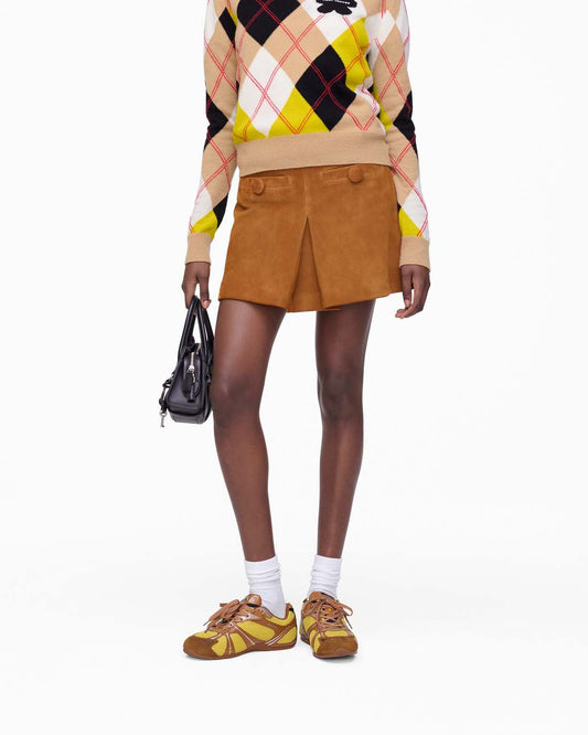 Suede Box Pleat Mini Skirt Copper - Marc Jacobs Best Seller