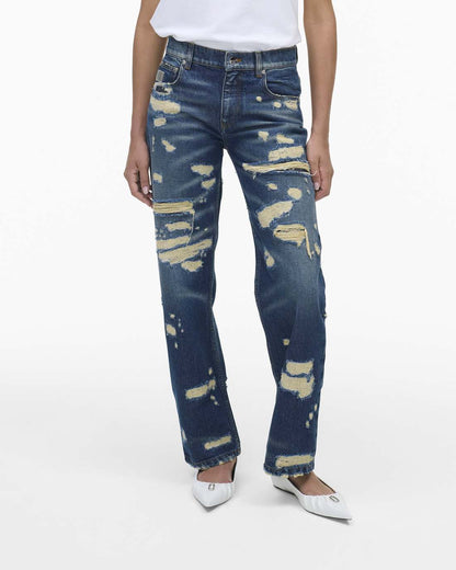 The Rip And Repair Straight Jean Punk Indigo - Marc Jacobs Premium
