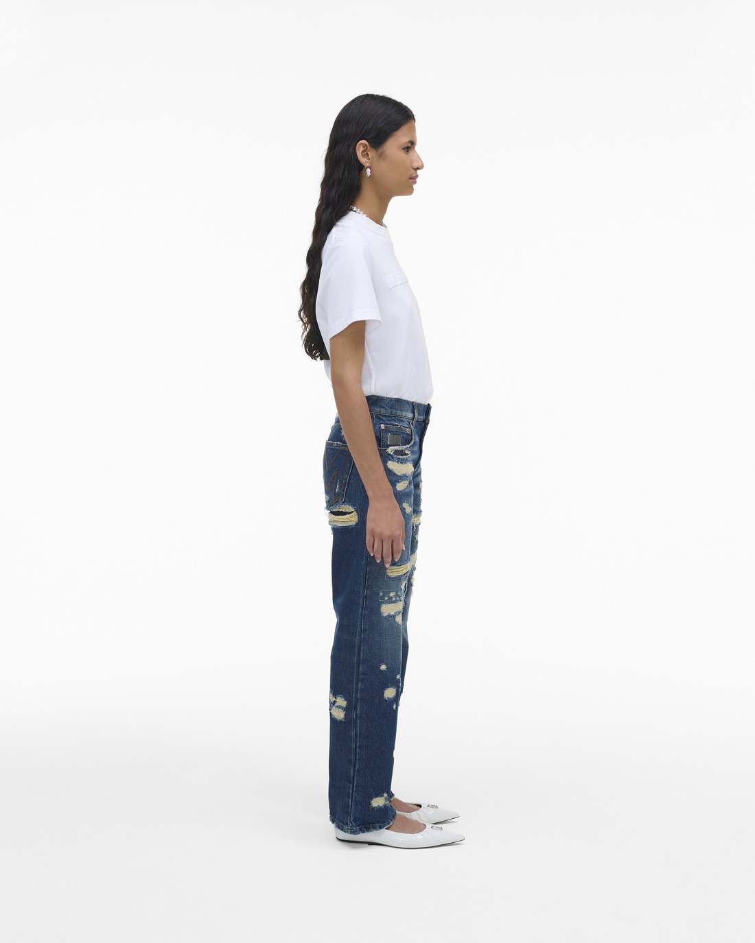 The Rip And Repair Straight Jean Punk Indigo - Marc Jacobs Premium