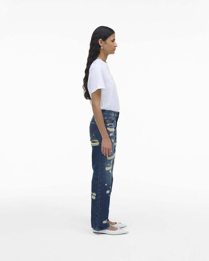 The Rip And Repair Straight Jean Punk Indigo - Marc Jacobs Premium