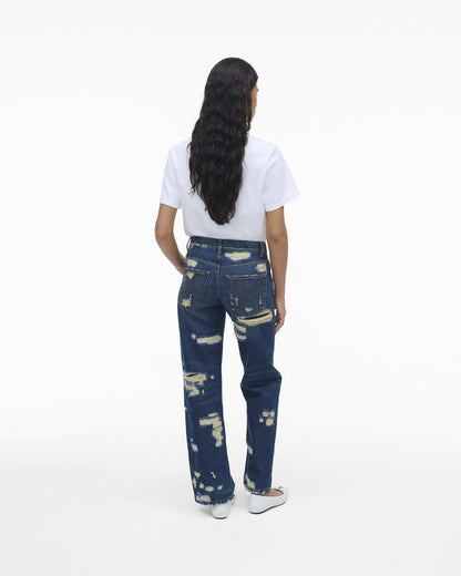The Rip And Repair Straight Jean Punk Indigo - Marc Jacobs Premium