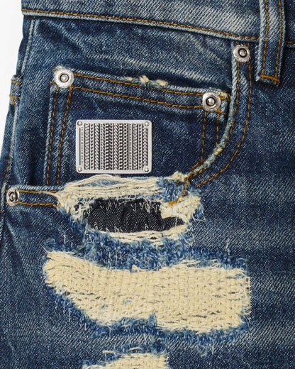 The Rip And Repair Straight Jean Punk Indigo - Marc Jacobs Premium