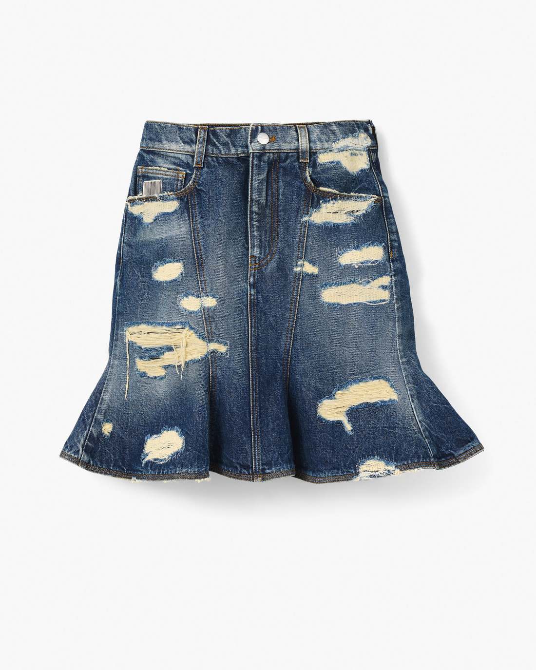 The Rip And Repair Fluted Mini Skirt Punk Indigo - Marc Jacobs Trending