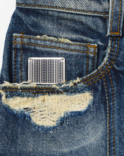 The Rip And Repair Fluted Mini Skirt Punk Indigo - Marc Jacobs Trending