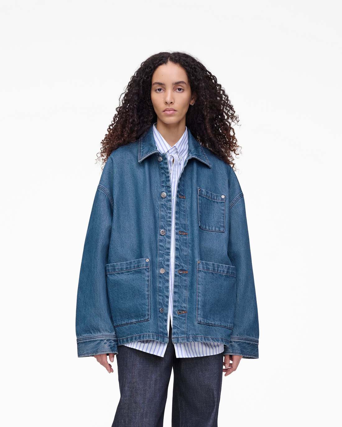 The A.P.C. X Marc Jacobs Denim Unisex Jacket Washed Indigo - Marc Jacobs Signature