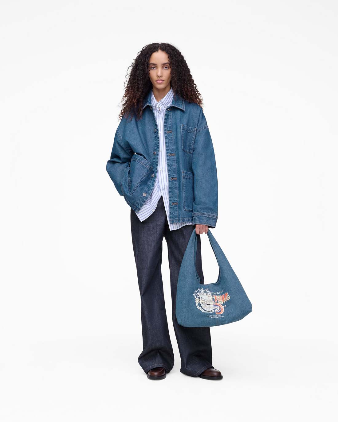 The A.P.C. X Marc Jacobs Denim Unisex Jacket Washed Indigo - Marc Jacobs Signature