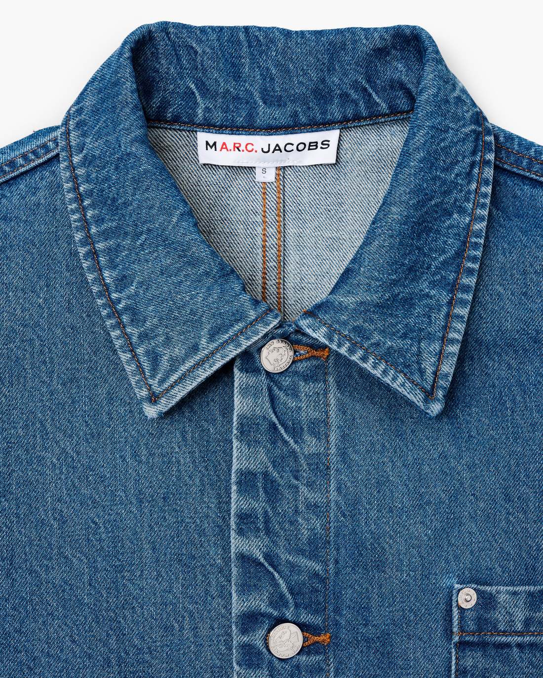 The A.P.C. X Marc Jacobs Denim Unisex Jacket Washed Indigo - Marc Jacobs Signature