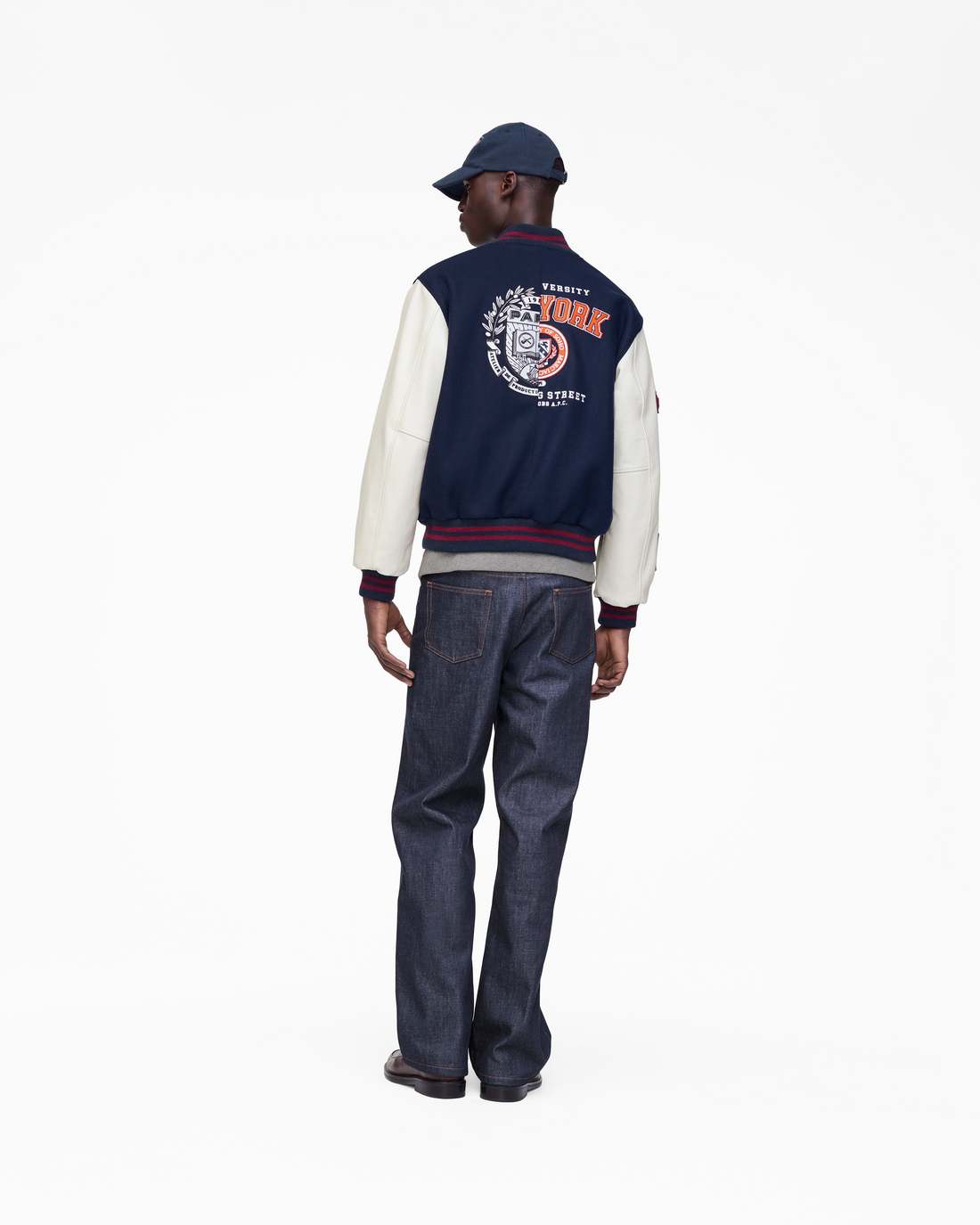 The A.P.C. X Marc Jacobs  Varsity Jacket Dark Navy/White - Marc Jacobs Premium