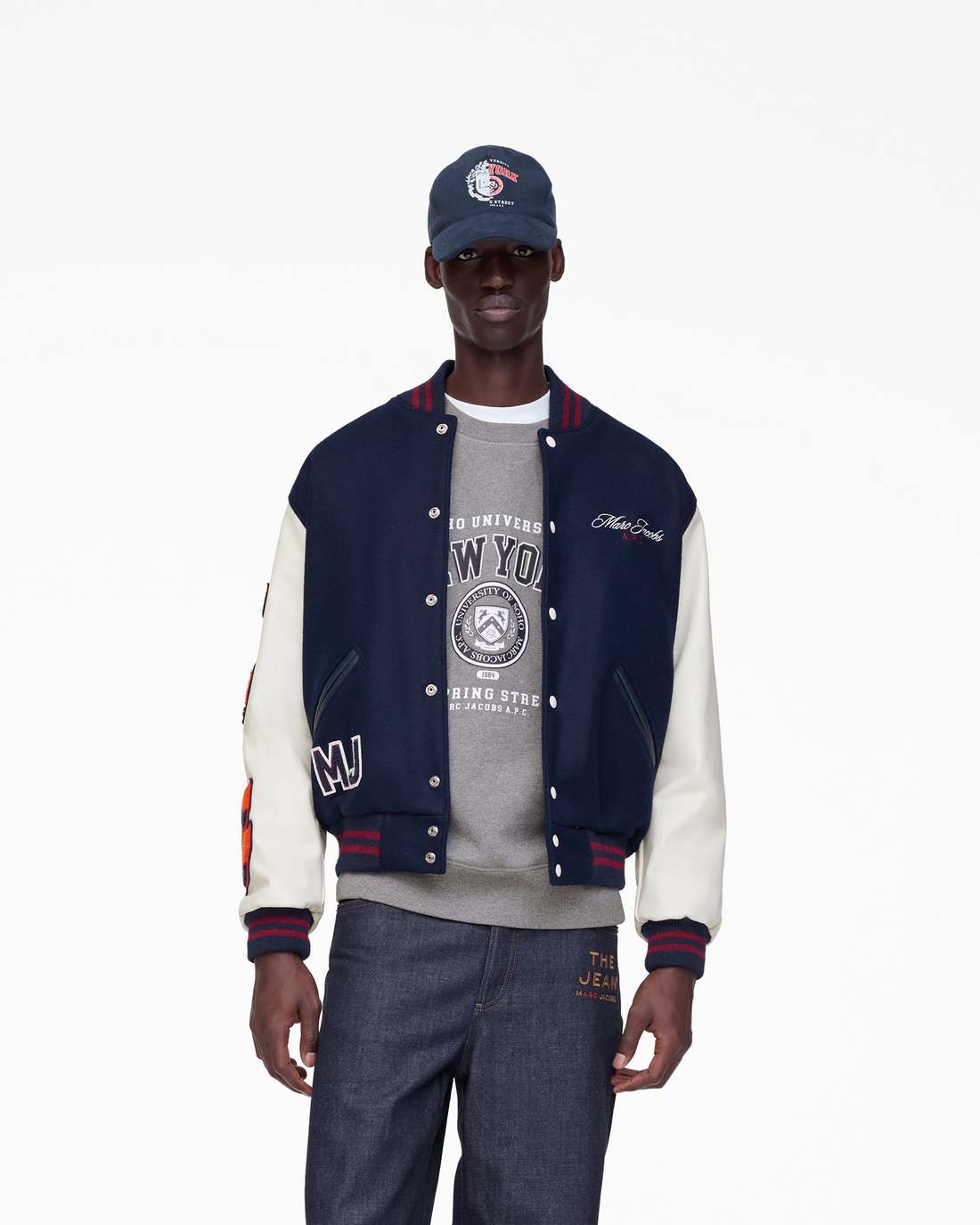The A.P.C. X Marc Jacobs  Varsity Jacket Dark Navy/White - Marc Jacobs Premium
