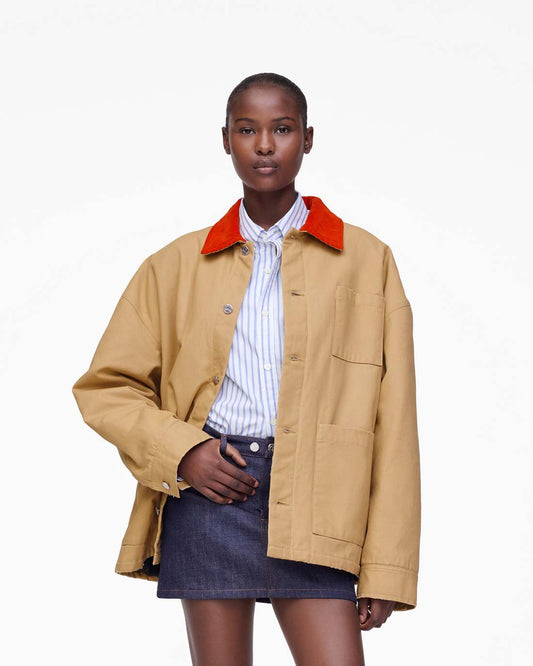 The A.P.C. X Marc Jacobs Stoned Canvas Unisex Jacket Camel - Marc Jacobs New