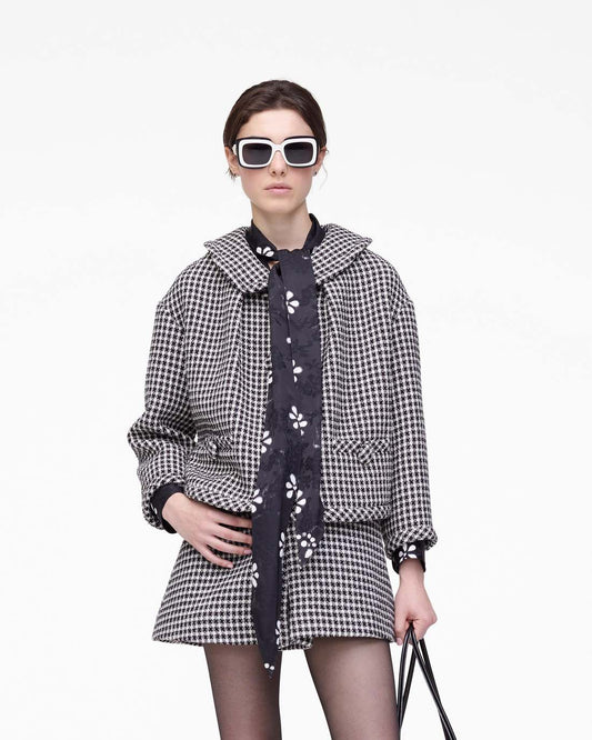 Gingham Tweed Jacket Black Multi - Marc Jacobs Trending
