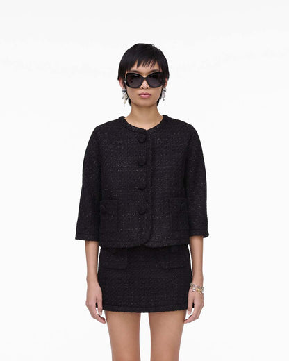 Tweed Backwards Lady Jacket Black - Marc Jacobs Signature