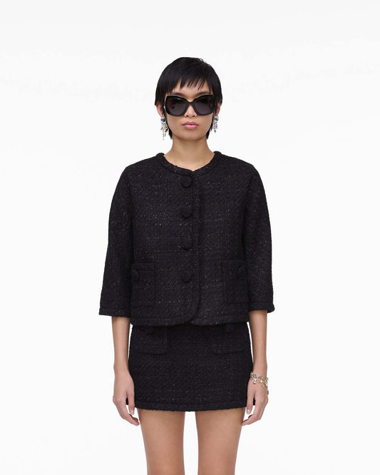 Tweed Backwards Lady Jacket Black - Marc Jacobs Signature
