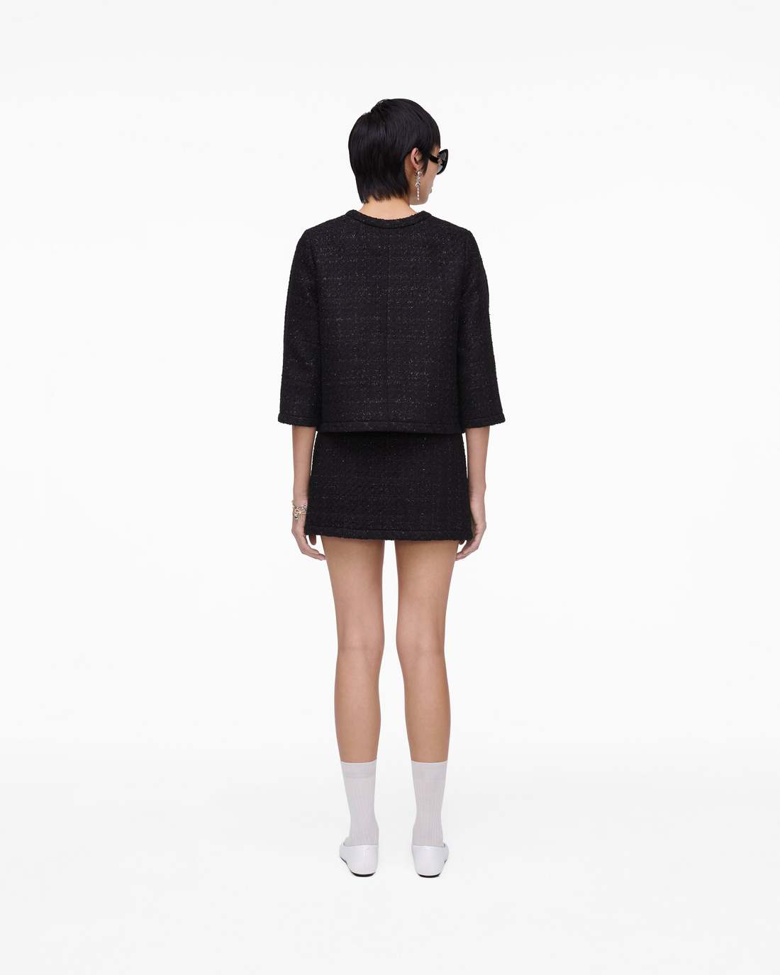 Tweed Backwards Lady Jacket Black - Marc Jacobs Signature