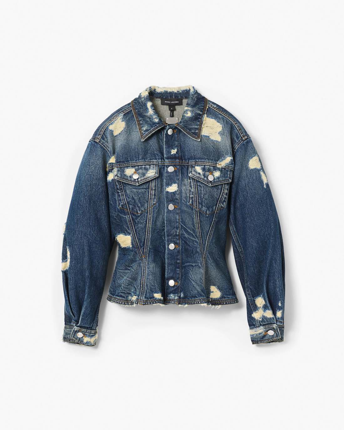 The Rip And Repair Fluted Denim Jacket Punk Indigo - Marc Jacobs Premium