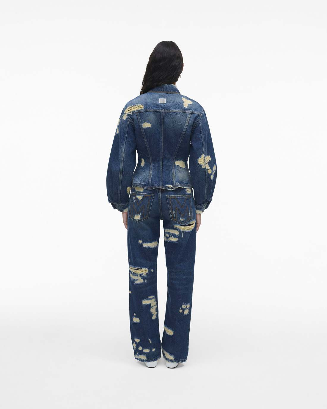The Rip And Repair Fluted Denim Jacket Punk Indigo - Marc Jacobs Premium