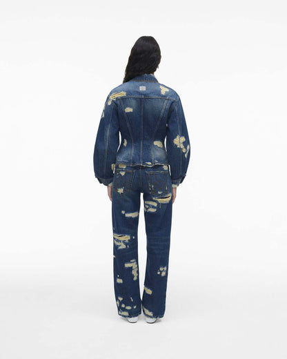 The Rip And Repair Fluted Denim Jacket Punk Indigo - Marc Jacobs Premium