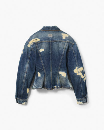The Rip And Repair Fluted Denim Jacket Punk Indigo - Marc Jacobs Premium