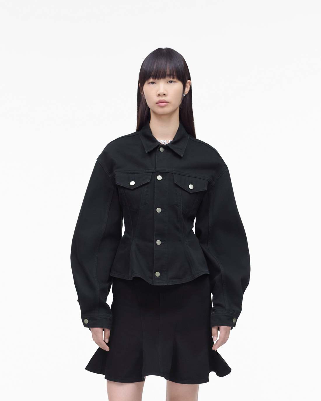 The Fluted Denim Jacket Black - Marc Jacobs New