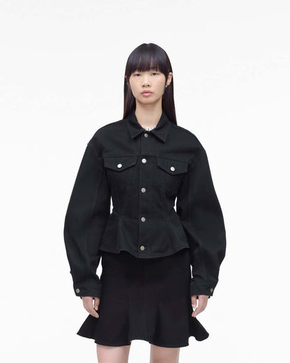 The Fluted Denim Jacket Black - Marc Jacobs New