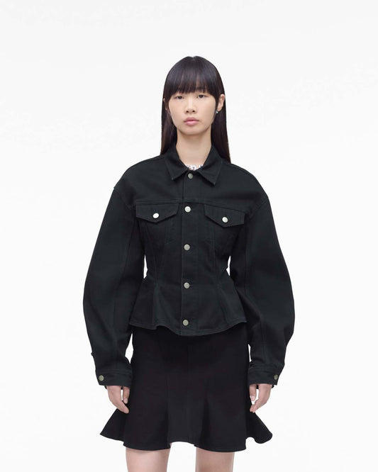 The Fluted Denim Jacket Black - Marc Jacobs New