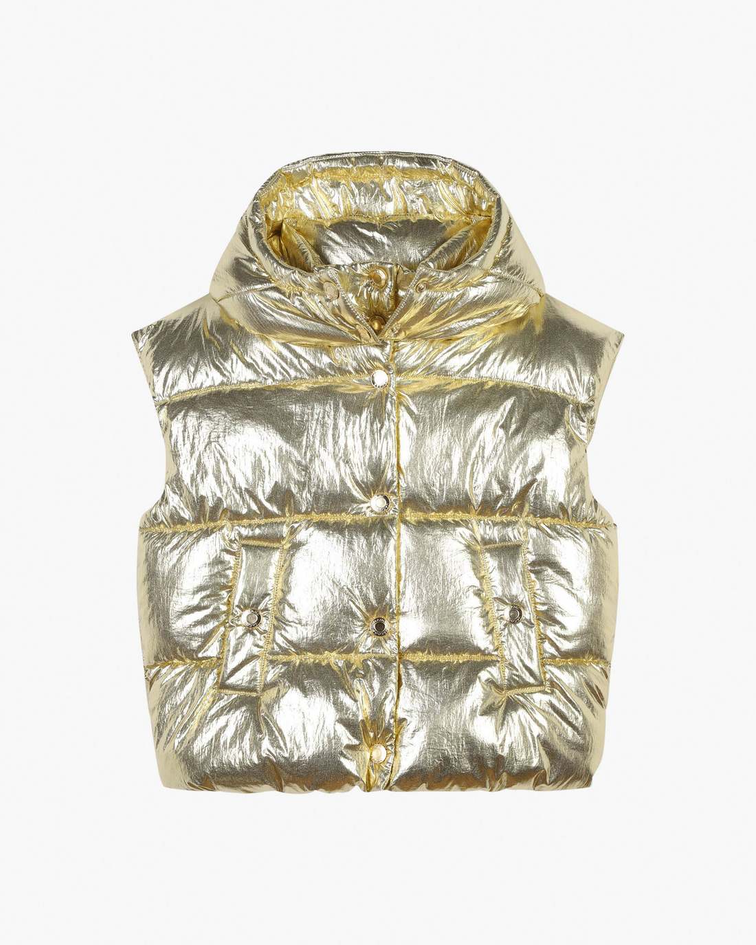 The Metallic Puffer Vest Gold - Marc Jacobs Premium