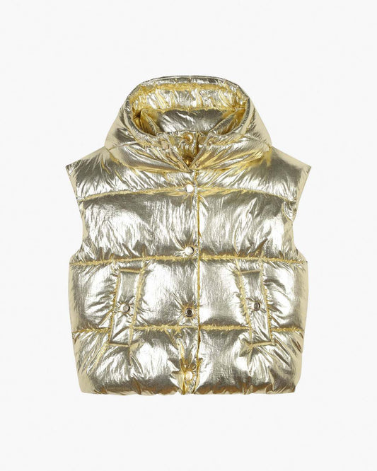 The Metallic Puffer Vest Gold - Marc Jacobs Premium