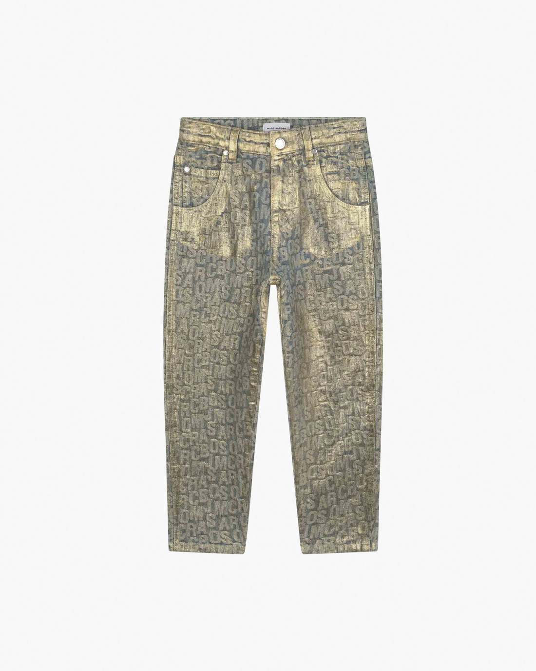 The Metallic Jumbled Logo Jeans Gold - Marc Jacobs New