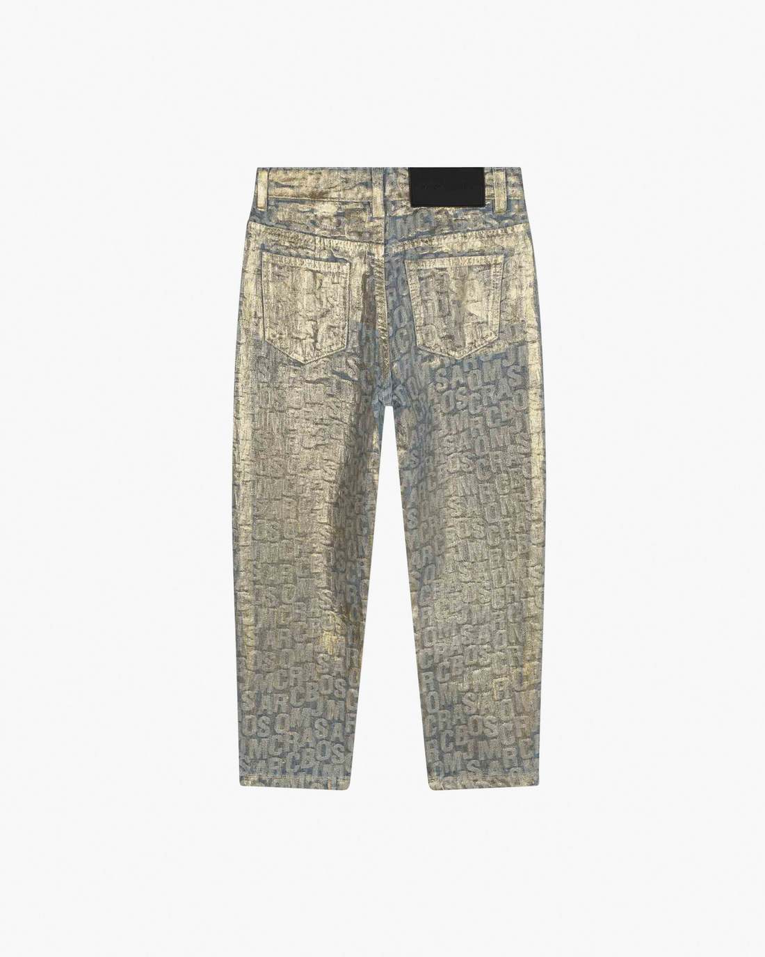 The Metallic Jumbled Logo Jeans Gold - Marc Jacobs New